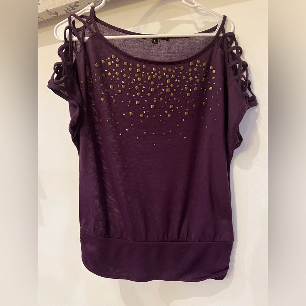 Purple Studded Women's Top